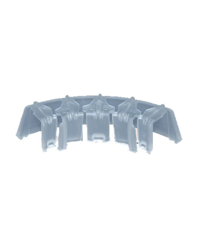 100 Support accordéon arqué en plastique pour grappe de tomate – Transparent — photo sur fond blanc