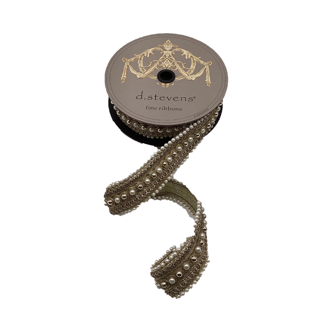 Ruban bijou perle poiret métallique or 4,5 cm x 4,5 m