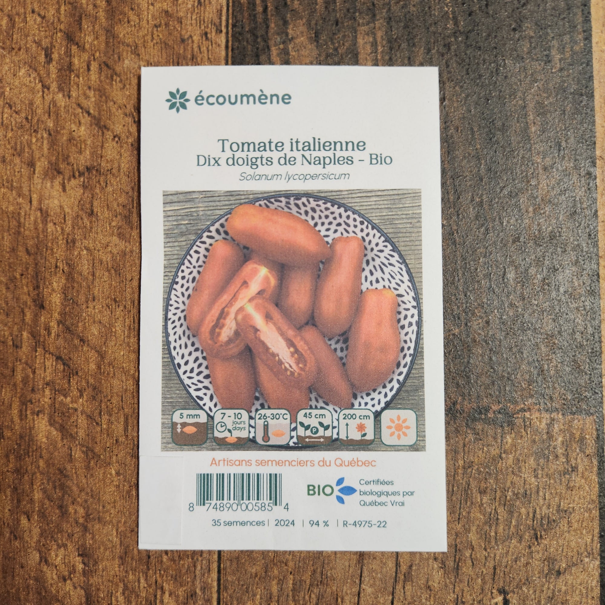 Organic Italian 'Ten Fingers of Naples' Tomato