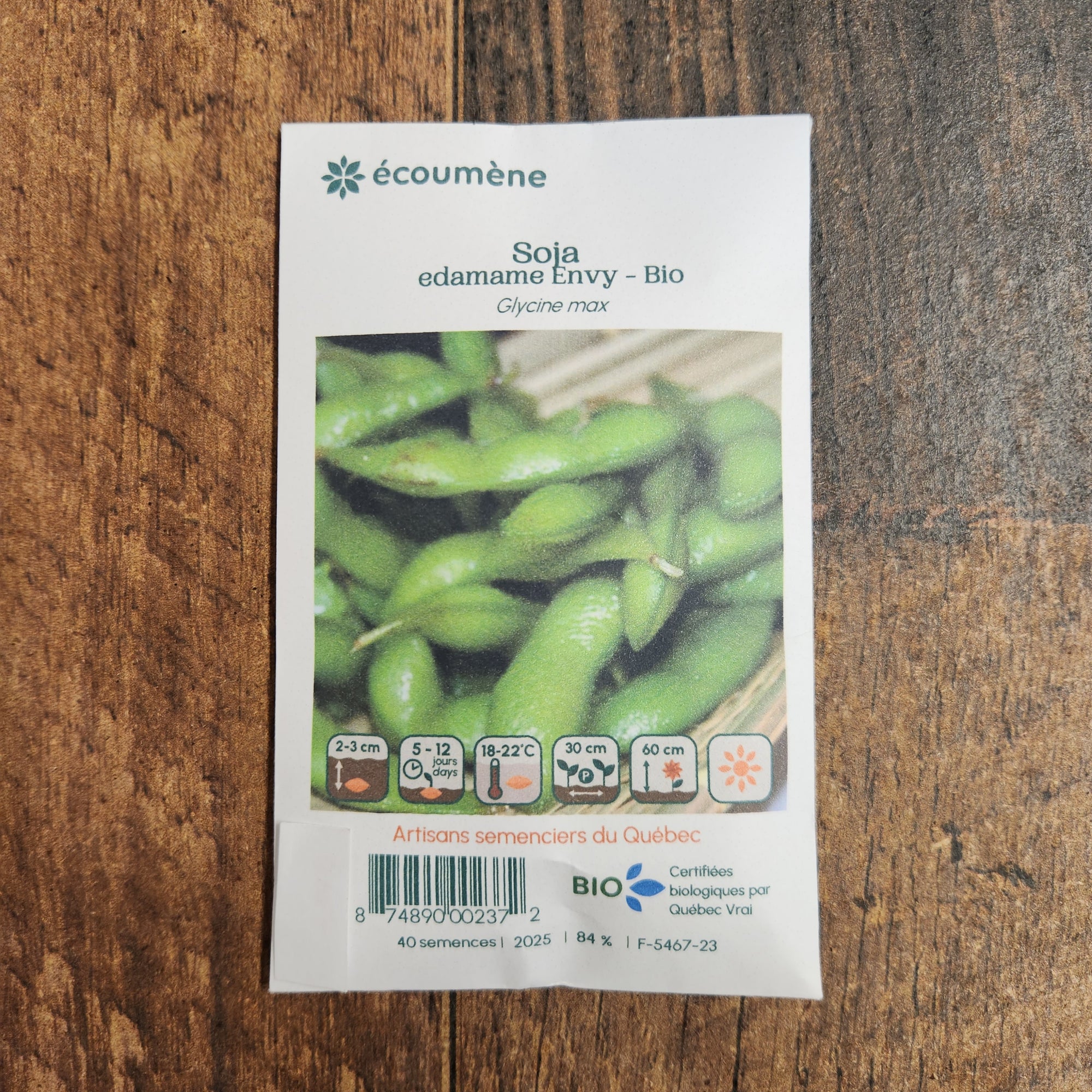 Organic 'Envy' Edamame Soybeans