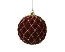 Boule de Noël avec croisillons dorés – Bordeaux