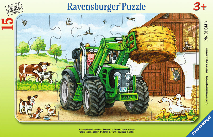 Casse-tête avec cadre 15 morceaux Tractor on the Farm – Ravensburger