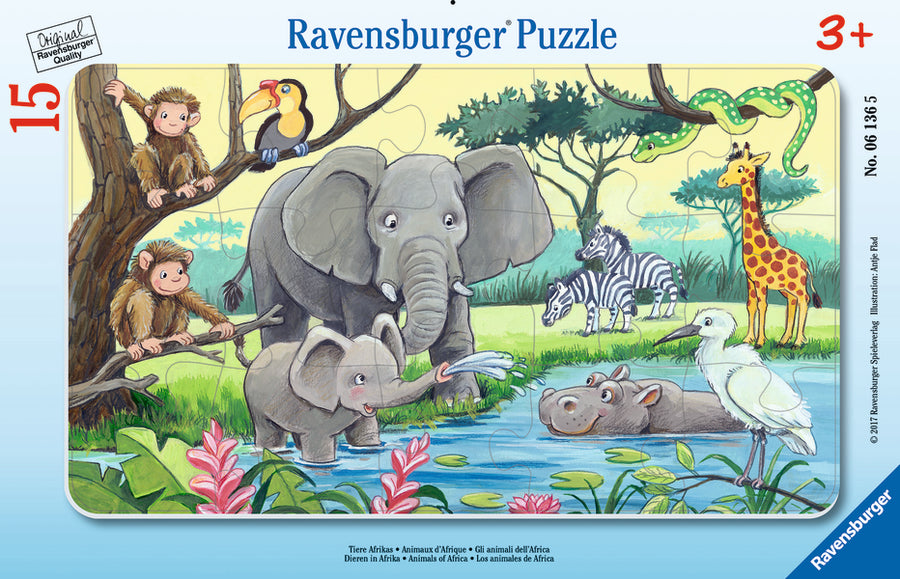 Casse-tête avec cadre 15 morceaux Animals of Africa – Ravensburger
