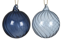 Boule de Noël en verre à tourbillon – Bleu