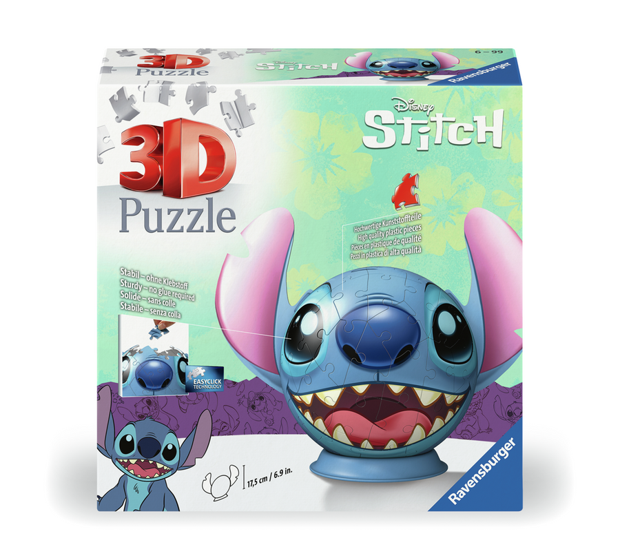 Casse-tête 3D 72 pièces Stitch Head w/Ears – Ravensburger