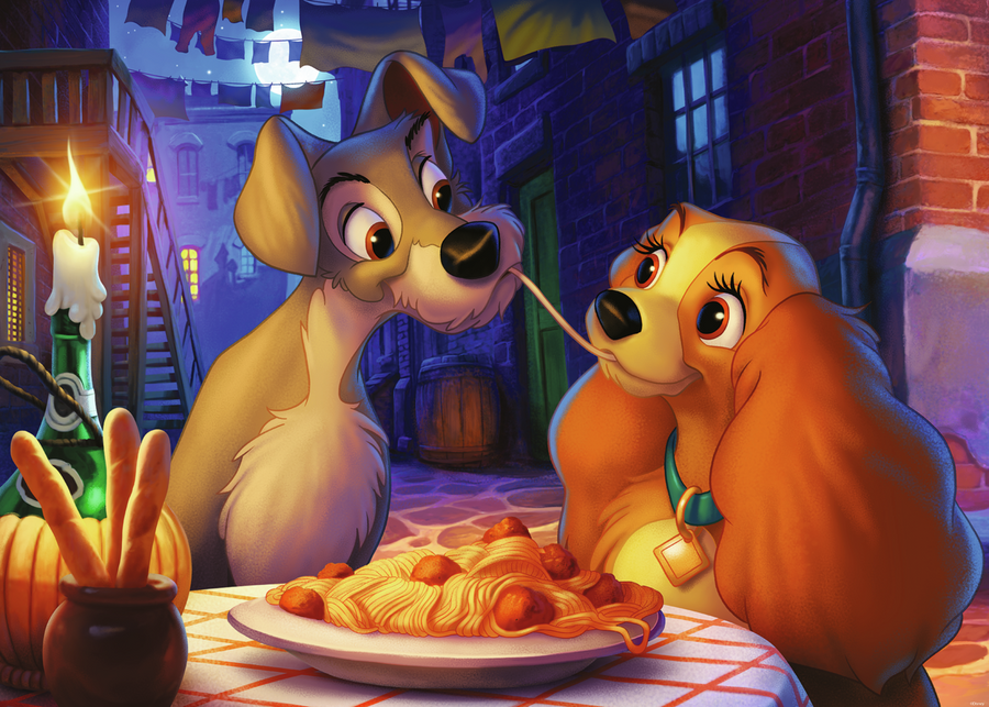 Casse-tête 1000 morceaux Lady and the Tramp – Ravensburger
