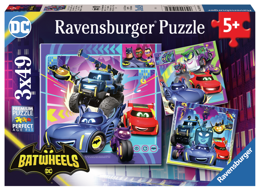 Coffret de casse-têtes 3 × 49 morceaux Batwheels – Ravensburger