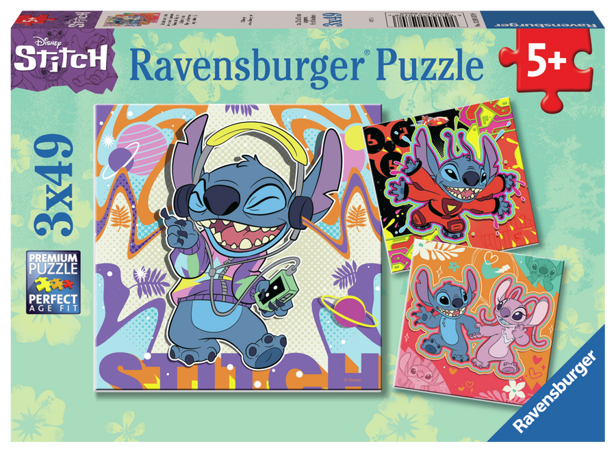Coffret de casse-têtes 3 × 49 morceaux Stitch – Ravensburger