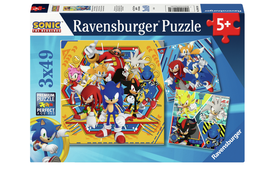 Coffret de casse-têtes 3 × 49 morceaux Sonic the Hedgehog – Ravensburger