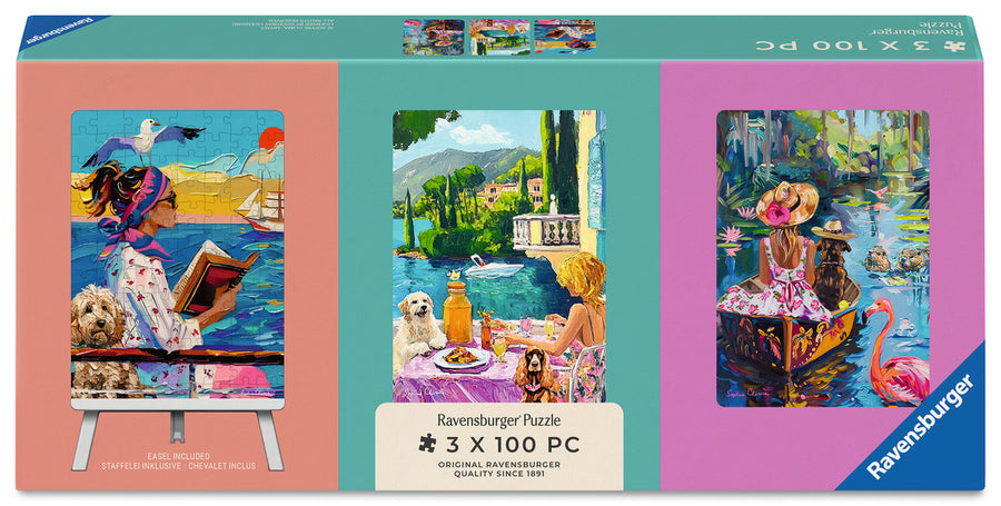 Coffret de casse-têtes 3 × 100 morceaux Have Dog, Will Travel Mini – Ravensburger