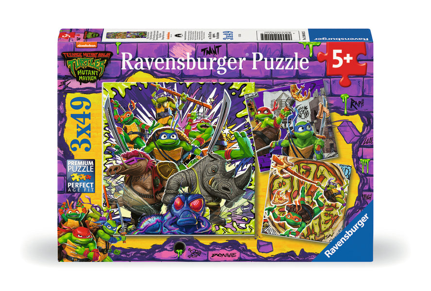 Coffret de casse-têtes 3 × 49 morceaux TMNT – Ravensburger
