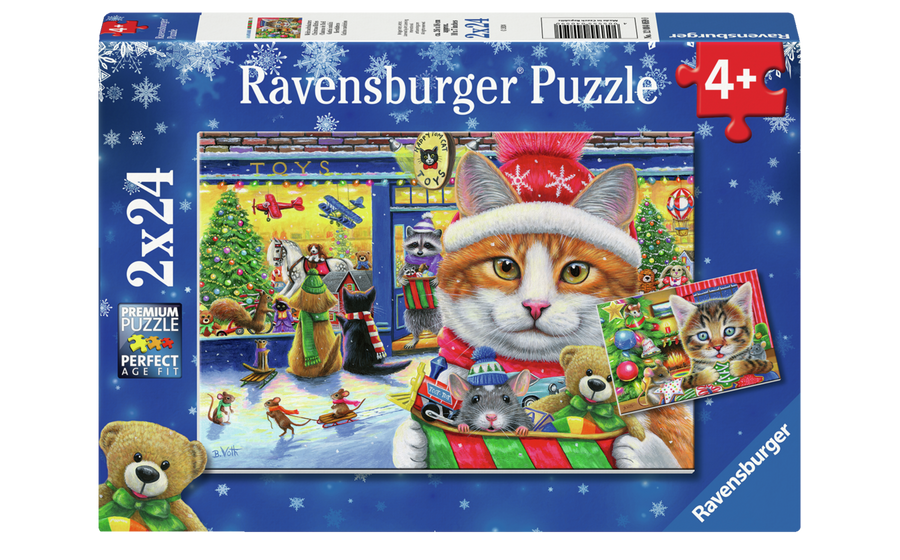 Coffret de casse-têtes 2 × 24 morceaux Christmas Kitties – Ravensburger