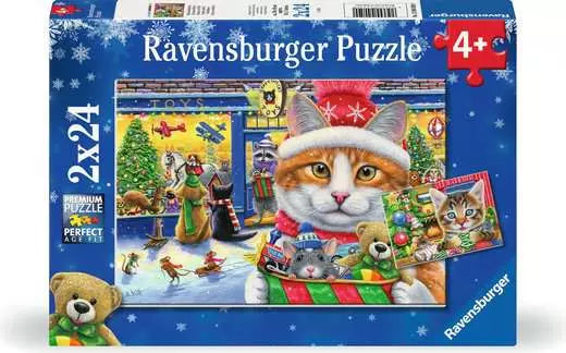 Casse-tête Ravensburger Chatons de Noël – 2x24 pièces – image du produit