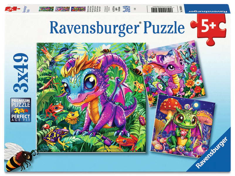 Coffret de casse-têtes 3 × 49 morceaux Baby Garden Dragons – Ravensburger