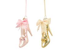 Ornement de Noël chaussure à talon – Rose et doré
