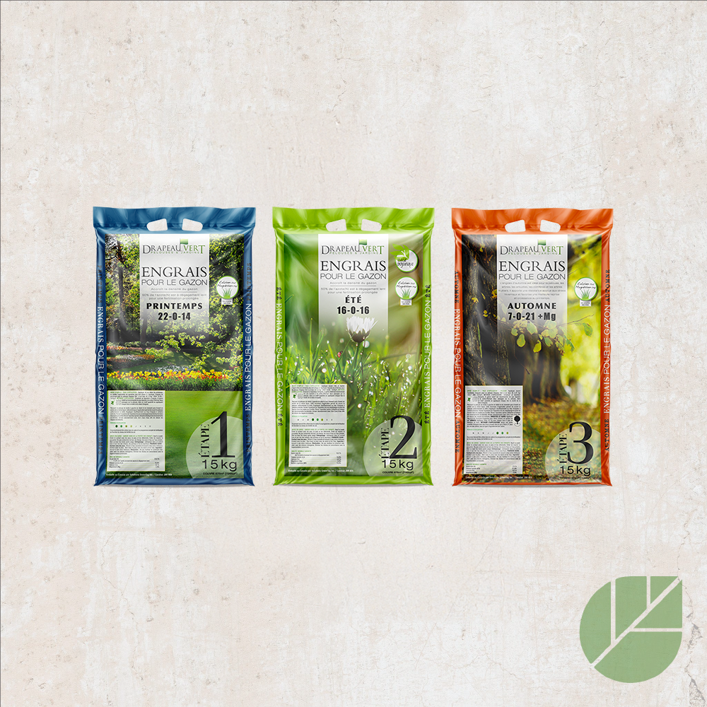 Programme d'engrais à gazon Drapeau Vert 15Kg
