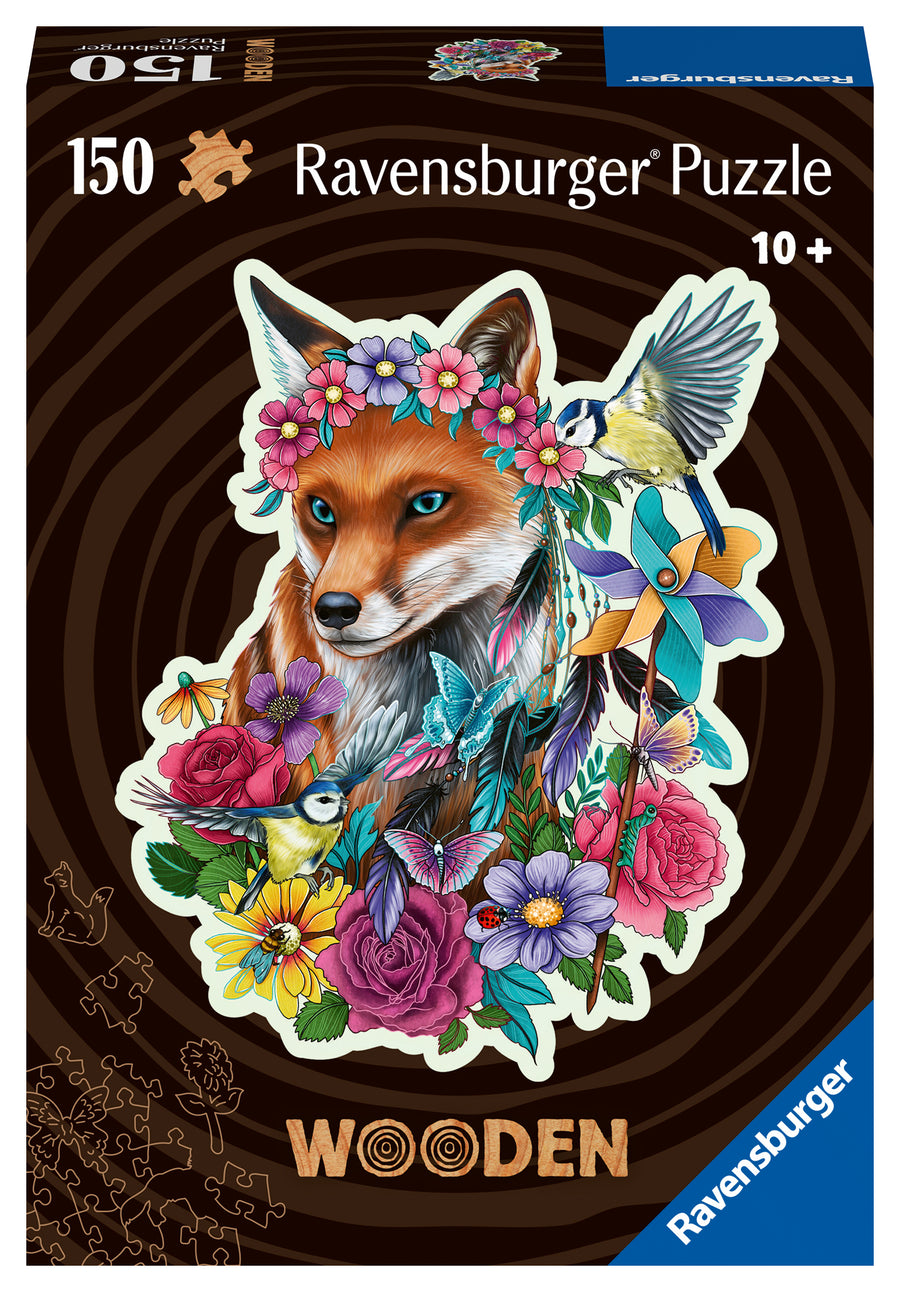 Casse-tête en bois 150 morceaux Colorful Fox Shape – Ravensburger
