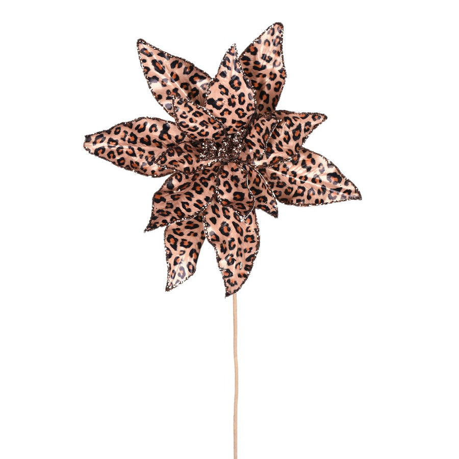 Tige de poinsettia à motif animalier — produit sur fond blanc