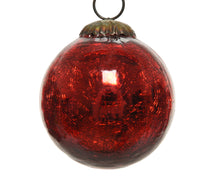 Boule de Noël en verre craquelé – Rouge