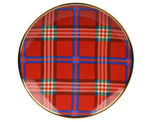 Assiette de Noël en porcelaine tartan – Rouge