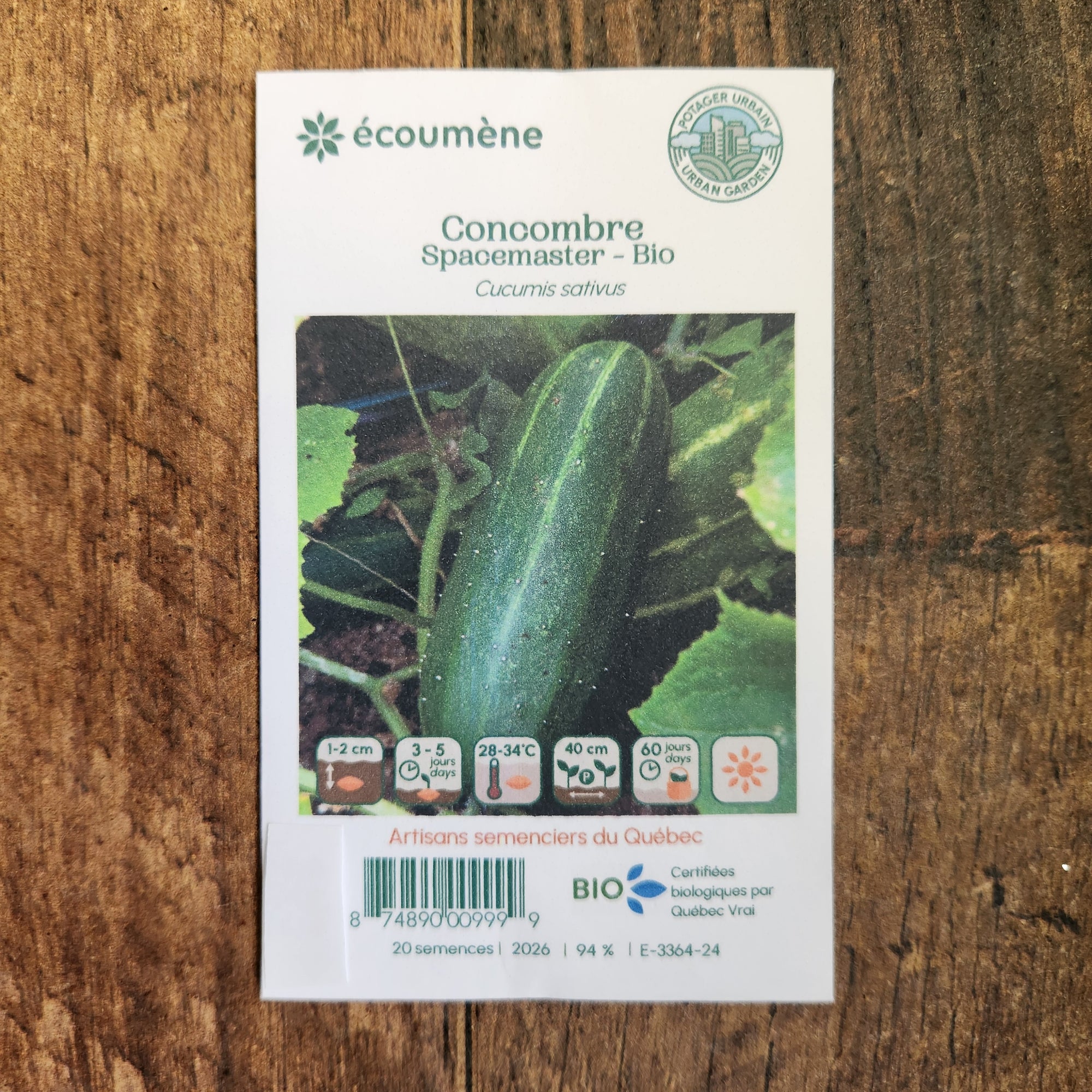 Concombre 'Spacemaster' bio