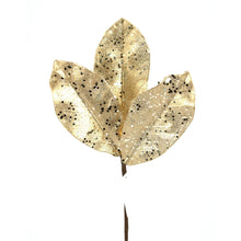 Tige de feuilles de magnolia métallisées scintillantes – Doré