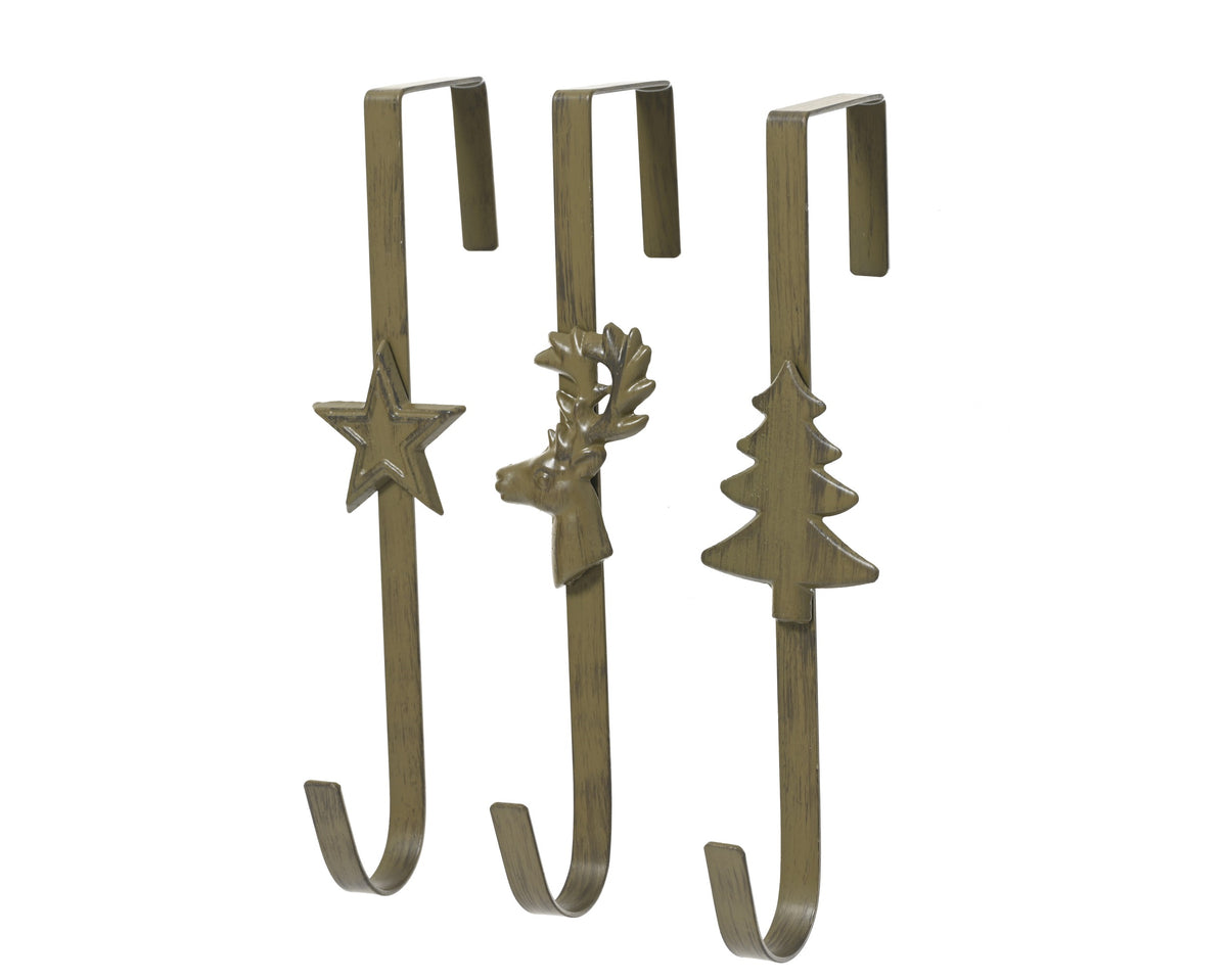 Porte-couronne de Noël en fer – Brun