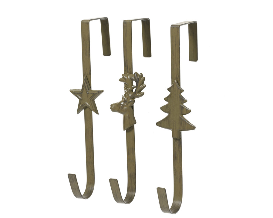 Porte-couronne de Noël en fer – Brun