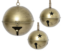 Grelot de Noël étoilé en fer – Or antique