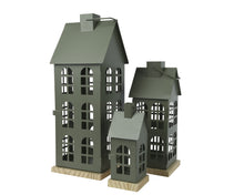 Lanterne maison de Noël en fer – Gris