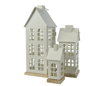 Lanterne maison de Noël en fer – Blanc