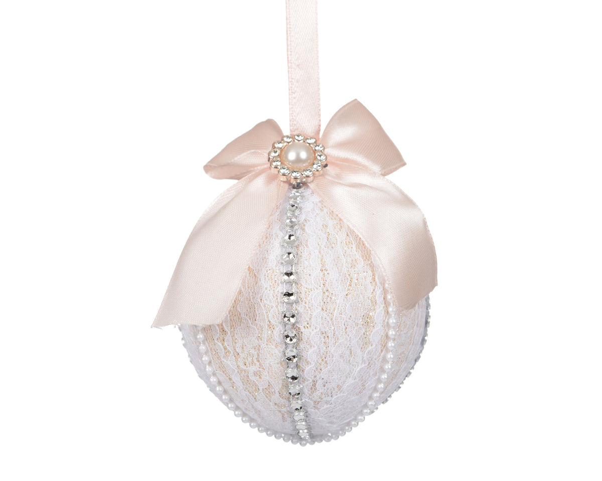 Boule de Noël perlée avec nœud – Perle