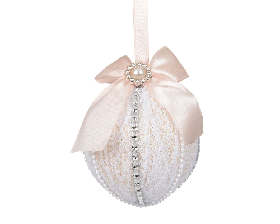 Boule de Noël perlée avec nœud – Perle