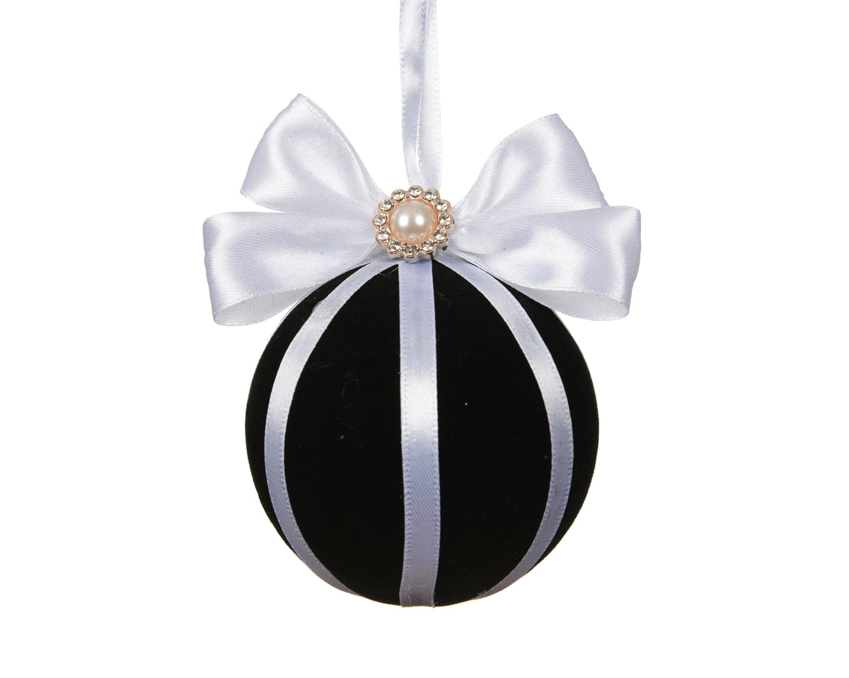 Boule de Noël avec rubans – Noir / Multicolore