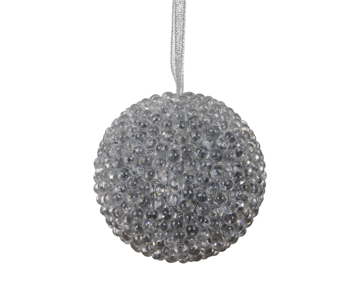 Boule de Noël en mousse texturée – Argent