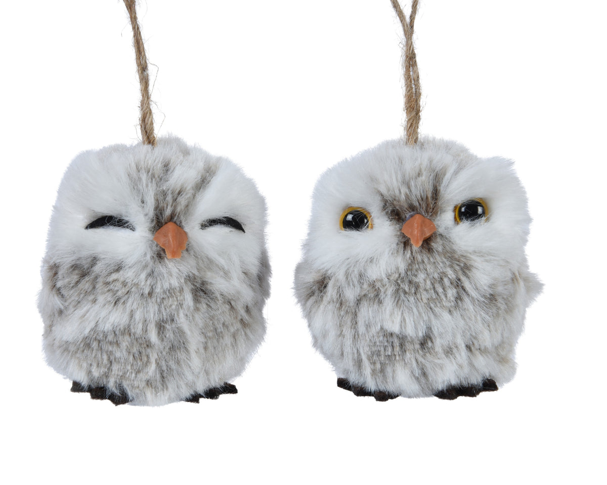 Ornement hibou de Noël – Gris