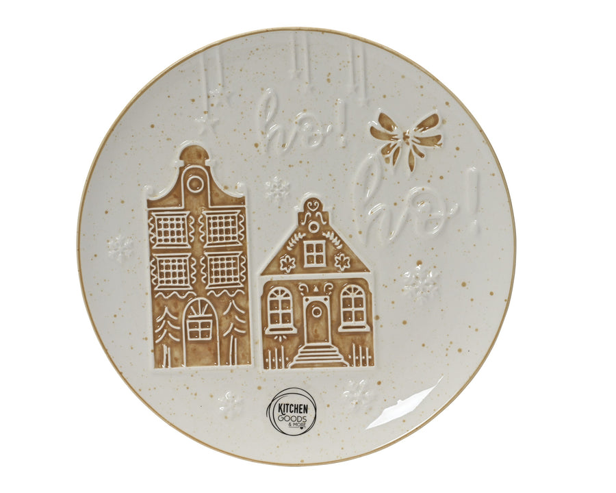 Assiette de Noël maisons en pain d’épice – Blanc