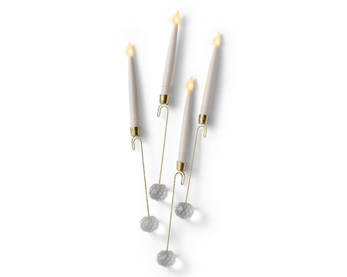 Ensemble de 4 bougies LED pour sapin – Blanc