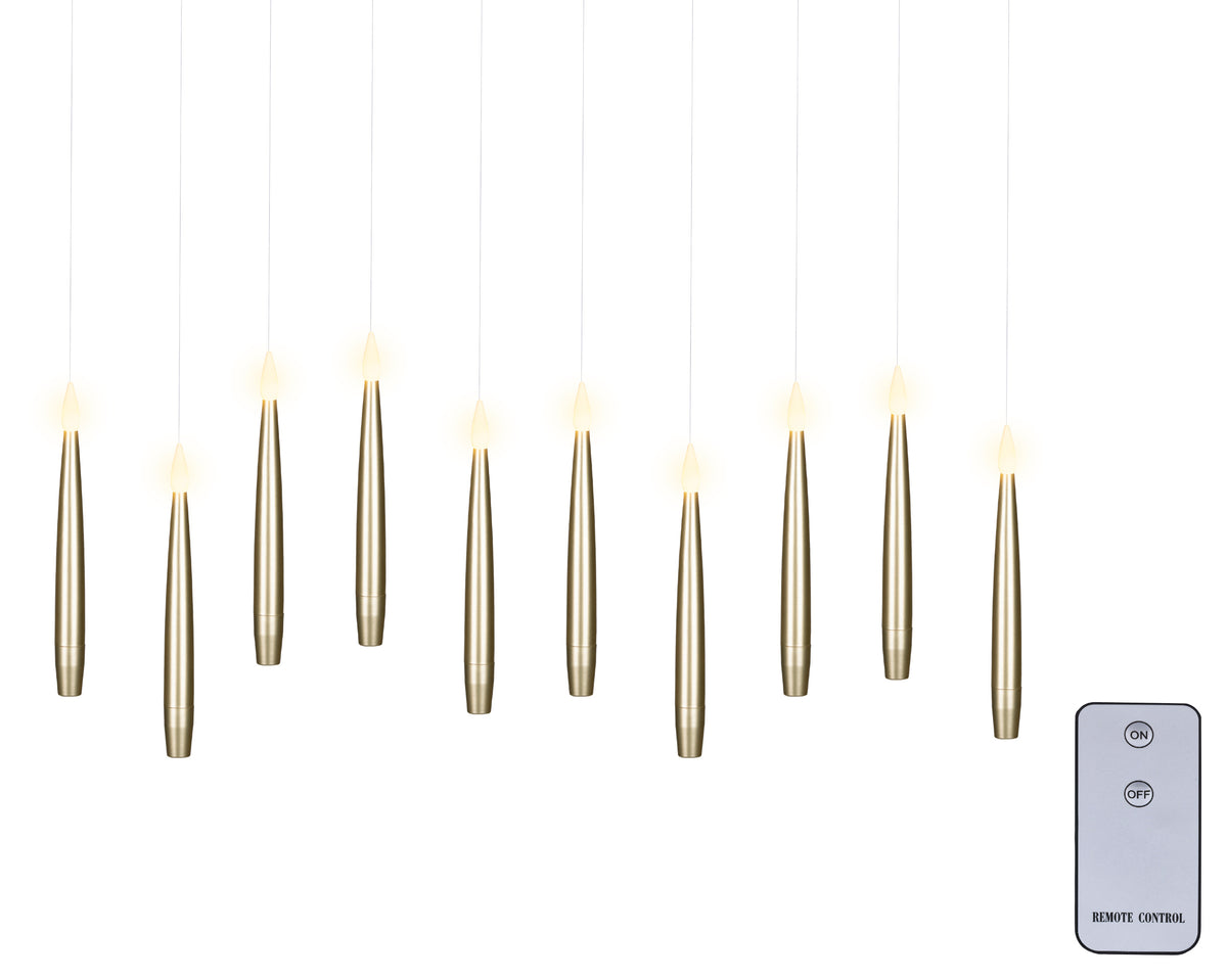 Ensemble de 10 bougies LED pour sapin – Doré