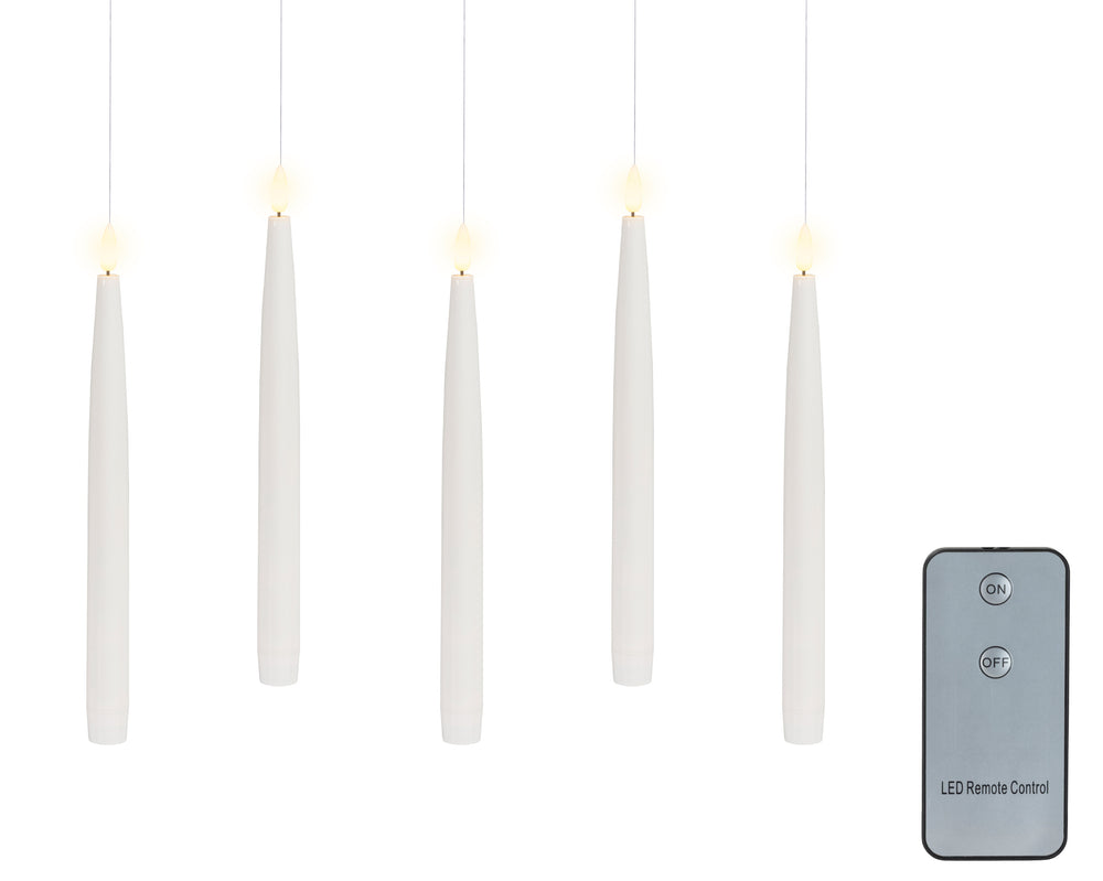 Ensemble de 5 bougies LED pour sapin – Blanc