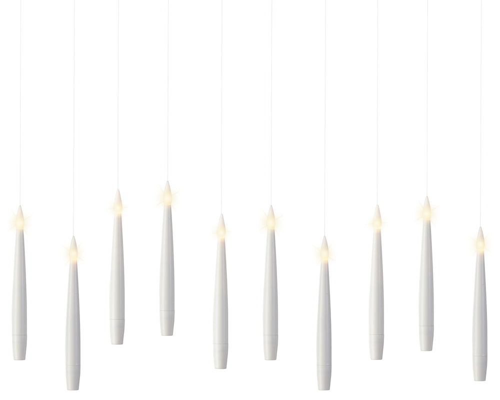 Ensemble de 10 bougies LED pour sapin – Blanc