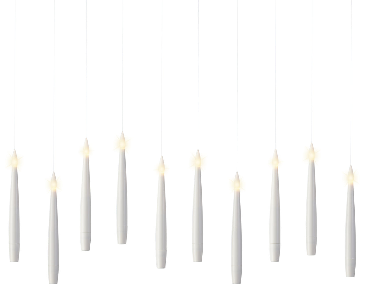 Ensemble de 10 bougies LED pour sapin – Blanc