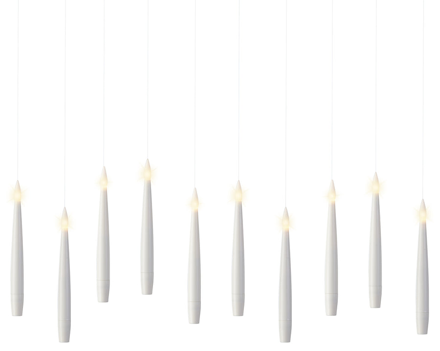 Ensemble de 10 bougies LED pour sapin – Blanc