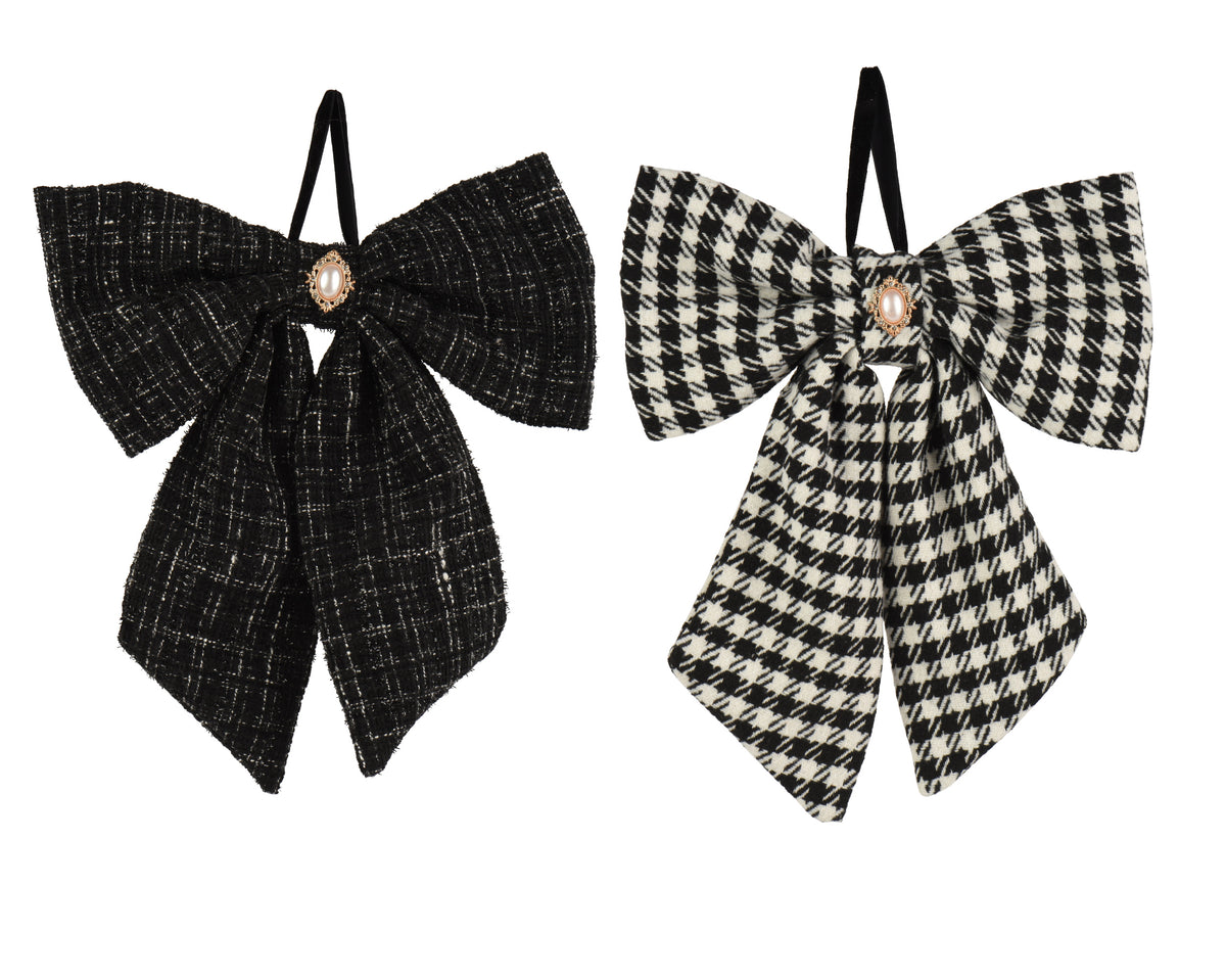 Nœud de Noël décoratif – Noir assorti