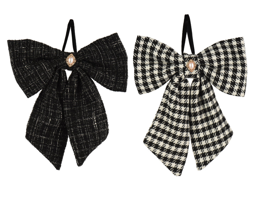 Nœud de Noël décoratif – Noir assorti
