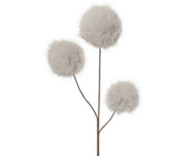 Tige décorative à boules duveteuses – Blanc, crème et rose