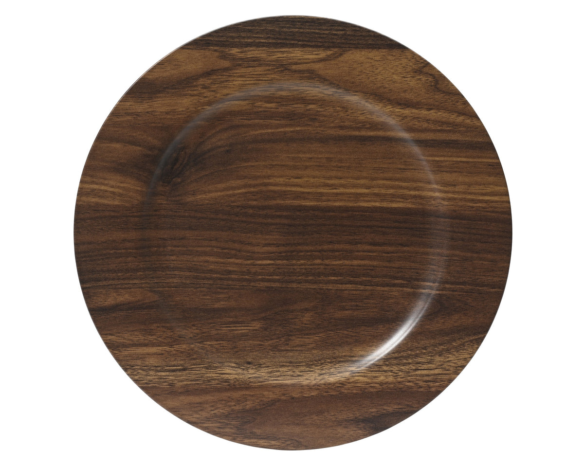 Assiette décorative effet bois – Brun