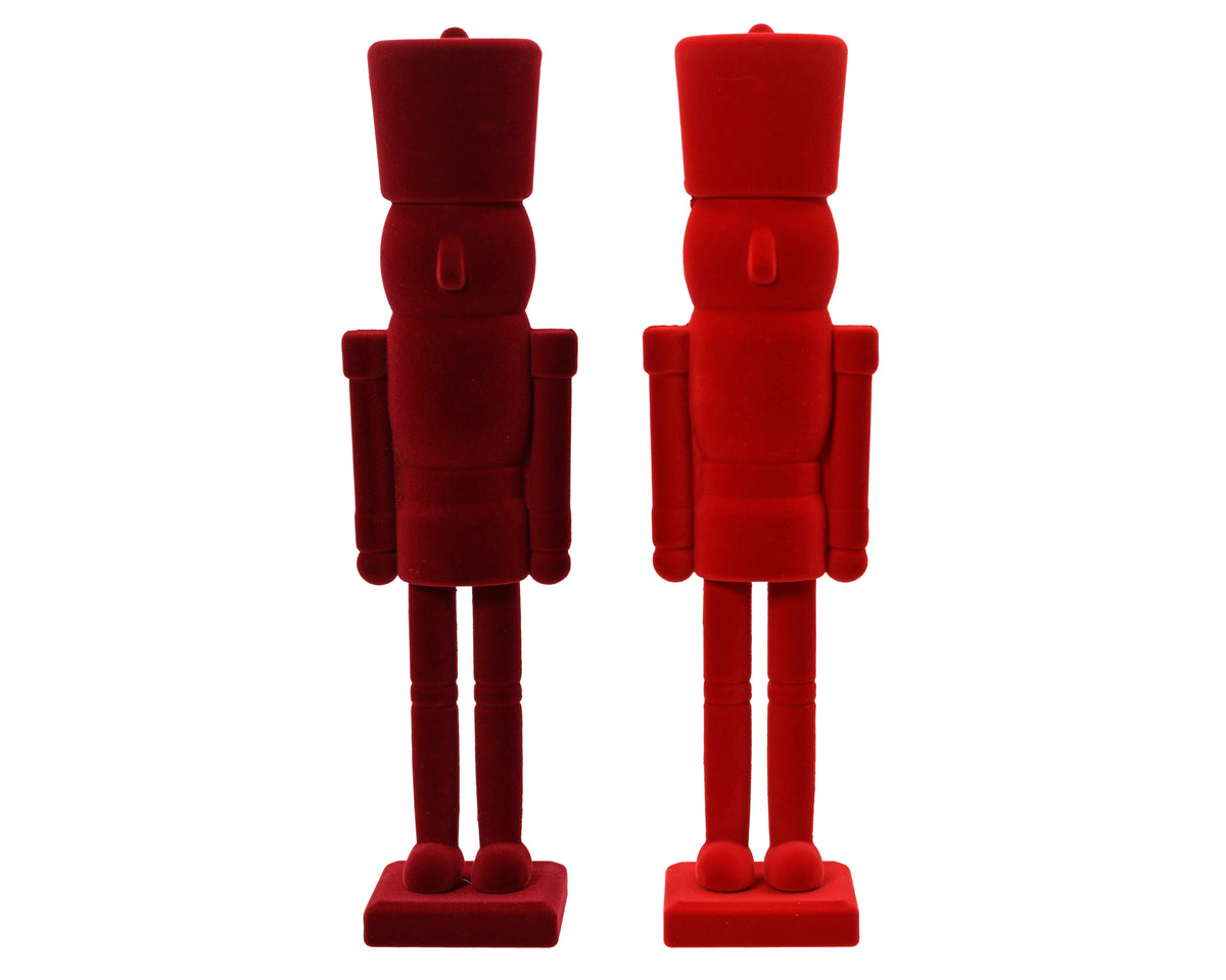 Casse-noisette de Noël flocké – Rouge
