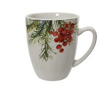 Tasse de Noël en porcelaine avec baies – Blanc