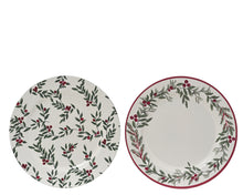 Assiette de présentation de Noël à feuillage – Blanc